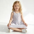 thumbnail image 3 of Sperry Striped Faux Linen Dress with Bag Charm (Girls), 2 Piece Set, Sizes 4-10, 3 of 8