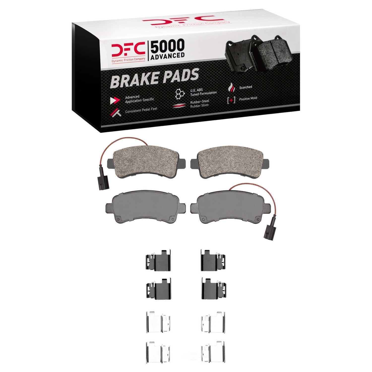 Dynamic Friction Company 1551-1746-01 DFC 5000 Advanced Brake Pads - Semi Metallic and Hardware Kit