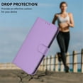 thumbnail image 7 of Wallet Case Compatible for iPhone 12 / 12 Pro, PU Leather Magnetic Closure Protective Flip Folio Case with 3 Card Holder and Wrist Strap Cover Women Men,Purple,For iPhone 12 / 12 Pro, 7 of 7