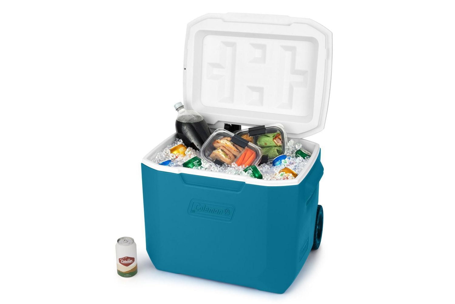 Coleman Chiller 60-Quart Cooler With Wheels, Ocean Blue