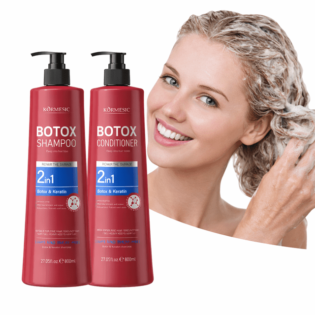 Shampoo y Acondicionador Botox Capilar 2 Piezas 800 ml c/u con Keratina, Colageno y Acido Hialuronico, Reparacion Profunda, Hidratacion y Control del Frizz