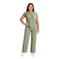 thumbnail image 2 of Lissome Women's and Women’s Plus Ribbed Top and Pants Lounge Set, 2-Piece, Sizes S-4X, 2 of 5