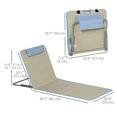 thumbnail image 3 of Set of 2 Beach Lounge Chair Sun Lounger, Folding Ground Beach Mat, Beige, 3 of 9