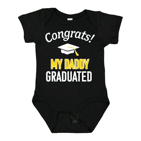 Inktastic Congrats My Daddy Graduated with Cap Boys or Girls Baby Bodysuit