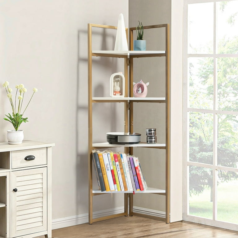 4-Tier Modern Free-Standing Bathroom Shelf in Gold