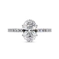 thumbnail image 2 of AFFY Hidden Halo Engagement Ring for Women, 1.50 Carat (ctw) Oval and Round Cut Lab Grown Diamond Solitaire Ring In 10K Solid White Gold F-G, VS-SI Quality Gifts For Her Ring Size-5.5, 2 of 6