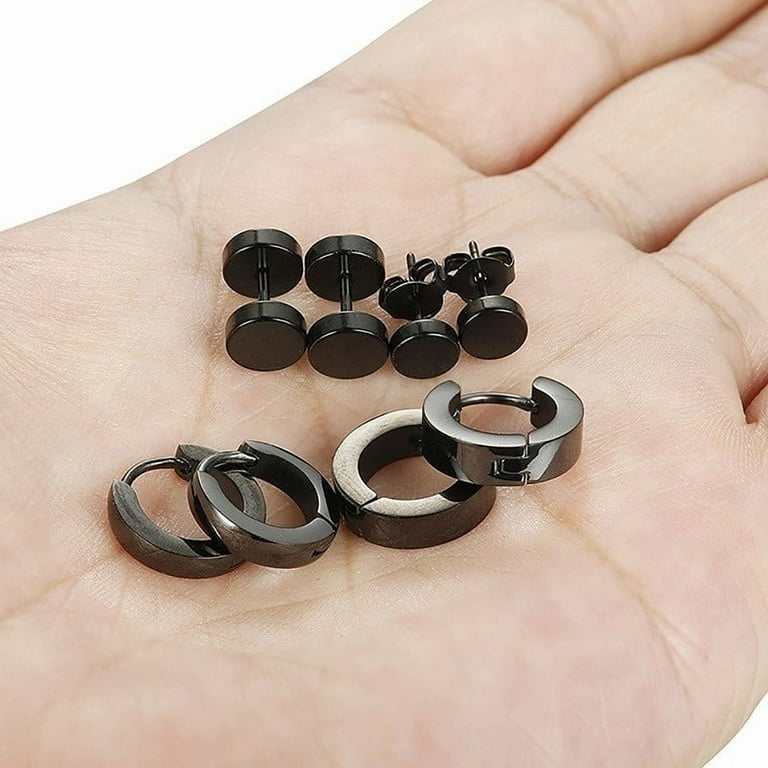 6 12 Pairs of Stainless Steel Stud Earrings for Men and Women
