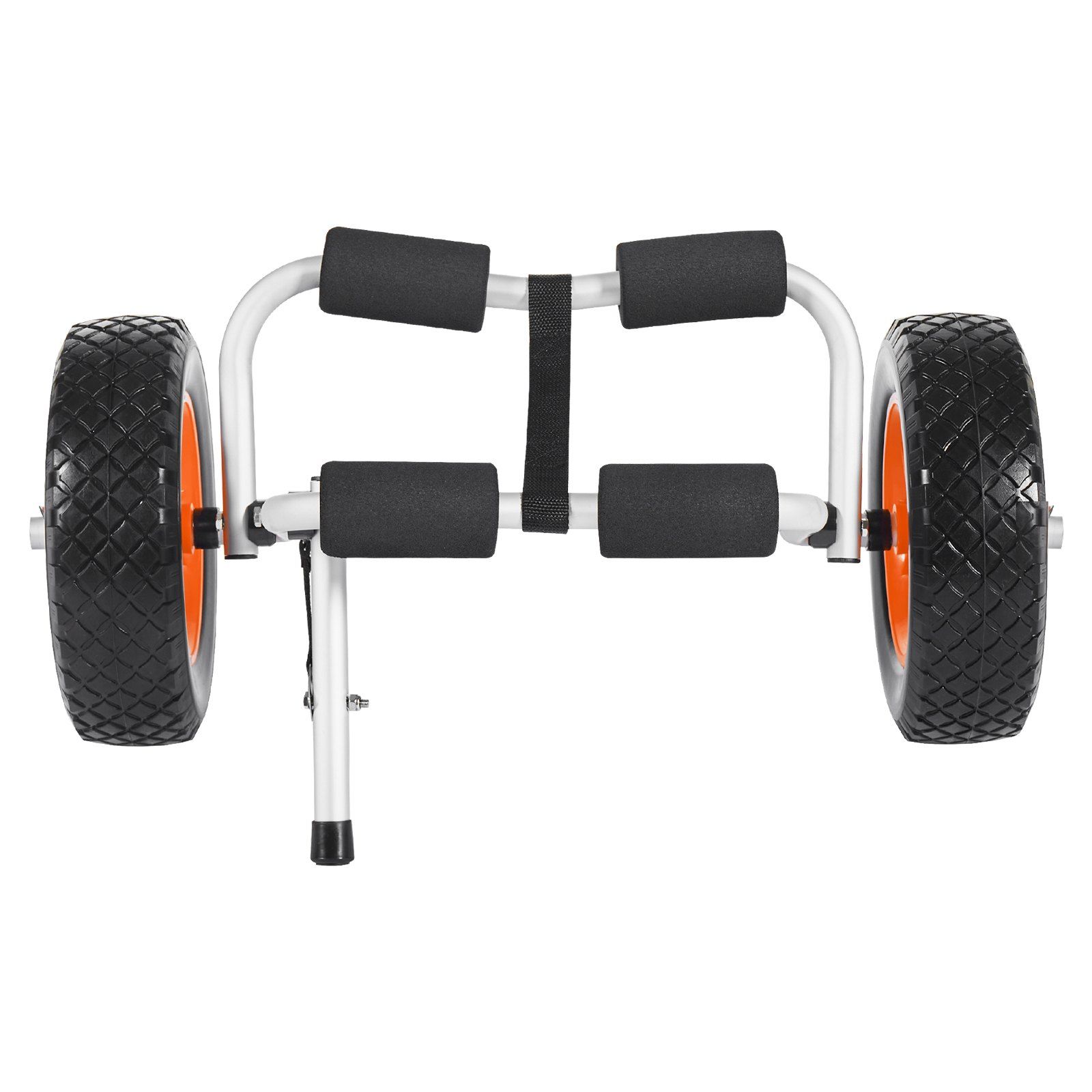 Foldable Kayak Cart Trolley with 10" Solid Rubber Tires & Ratchet Strap, 200 lbs Capacity, for Transporting Kayaks, Canoes, Paddle Boards, Jon Boats, Float Mats, Carrier Caddy