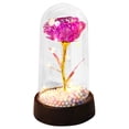 thumbnail image 2 of Forever Preserved Rose, Preserved Rose Gifts for Women, Eternal Gold Foil Red Rose in Plastic Dome with LED Light, Valentines Mother's Day Birthday Anniversary Gifts for Women Mom Wife Girlfriend Her, 2 of 9
