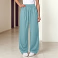 thumbnail image 2 of Mnyotv Casual Elastic Waisted Sweatpants Girls Stylish Wide Leg Pants Basic Solid Trousers Size 9-10Y, 2 of 6