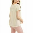 thumbnail image 2 of Thyme and Honey Peasant Top Women's Size M Ivory Short Sleeve Relaxed Fit, 2 of 2