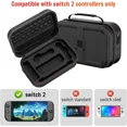 thumbnail image 2 of Switch 2 Carry Case Compatible with Nintendo Switch 2,with 18 Games Cartridges Waterproof and Dustproof Travel Case for Switch 2 and Switch 2 Accessories,with Handles and Shoulder Straps, 2 of 7