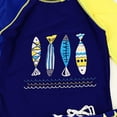 thumbnail image 6 of Wxirdiow Kids Swimwear Toddler Baby Boys Seersucker Long Sleeve Swimsuit Trunks Bathing Suit Swimwear with Hat 3Pcs Rash Guard Set Dark Blue Size,8-9 Years, 6 of 8
