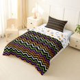 thumbnail image 2 of Feelyou Cartoon Zigzag Line Twin Comforter Sets, Modern Wave Stripes Bedding Set, Halloween Reversible, 2 Pieces, 1 Comforter and 2 Pillowcases, 2 of 7