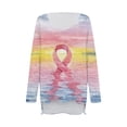 thumbnail image 4 of Tiqkatyck Womens Fall Shirts, Women's Fashion Casual Breast Cancer Awareness V Neck Long Sleeve Shirts Loose Top T Shirt Graphic Tees for Women, Breast Cancer Shirts for Women Yellow XXL, 4 of 4