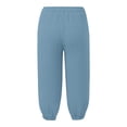 thumbnail image 4 of Bovemsi Capri Pants For Women Linen Wide Leg Pants Casual Loose High Waist Beach Haren Pockets Hiking Pants, 4 of 5