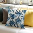thumbnail image 3 of FCXZI Palm Trees Blue White Pattern Holiday Pillow Case for Sofa 18x18in, 3 of 5