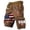 Brown_02, variant on USA 250th Anniversary Cargo Shorts for Men Patriotic America Flag Short Pant with Multi Pockets 4th of July Military Army Trouse