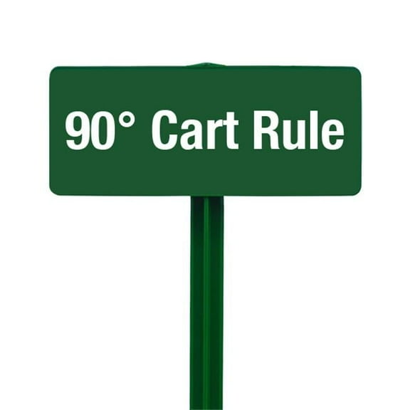 EverMark SSKT20-05 90 Degree Cart Rule Sign with Hunter Green Stake Kit
