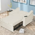thumbnail image 5 of 50.6" Convertible Sleeper Bed, Adjustable Sofa Couch with Dual USB Ports for Living Room Space,Cream White, 5 of 9