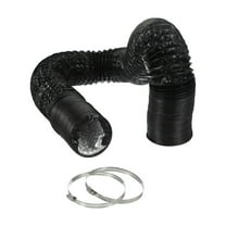 Uxcell 5 Inch Air Duct, 33Ft Length Dryer Vent Hose Flexible Aluminum Ducting for HVAC Include 2 Clamps, Black