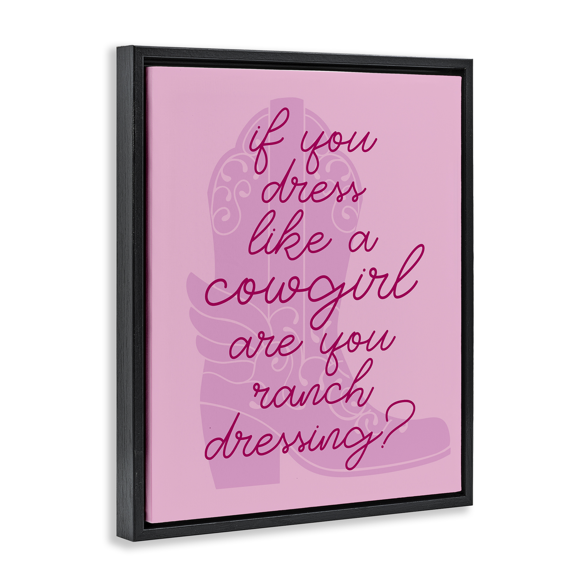 Stupell Industries Dress Like a Cowgirl Beauty & Fashion Painting Black Floater Framed Art Print Wall Art, 17 x 21