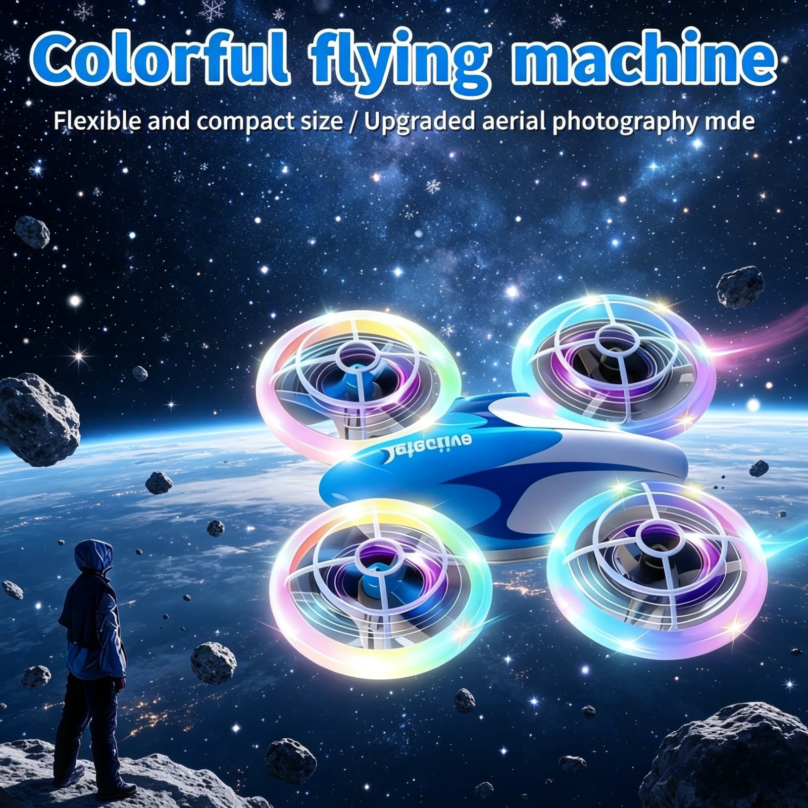 Mini Drone for Kids and Beginners with LED & Altitude Hold, RC Drone with Propeller Protection, 360°Flips, 3 Speed Mode, Indoor Outdoor Mini Quadcopter Toy Birthday Gift for Boys Girls