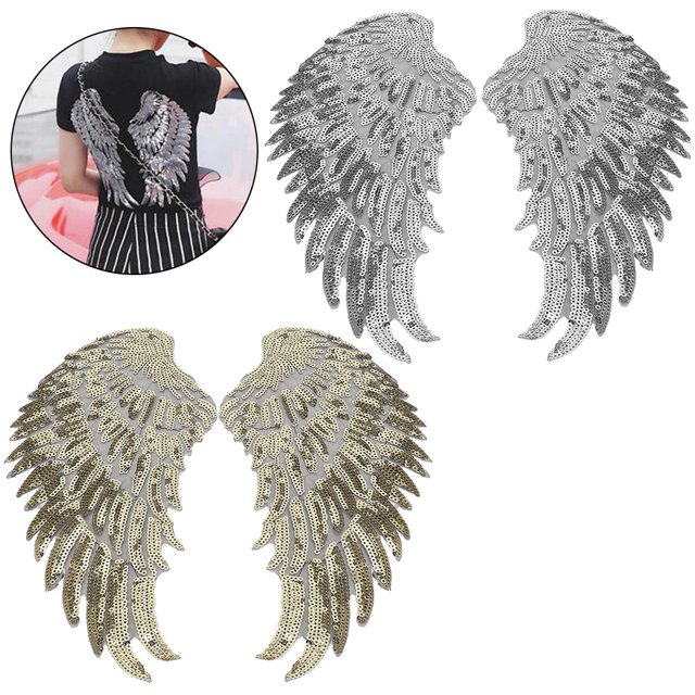 ALAS de Lentejuelas para adultos, Accesorios de Ropa Parche de Alas de Lentejuelas, Para Vestimenta de Vestimenta de Vestimenta de Ropa Chaquetas Decorativas Ropa de