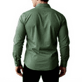 thumbnail image 3 of Domuza Men's Muscle Dress Shirts Slim Fit Stretch Long Sleeve Button Up Shirts Casual Solid Color Collared Business Athletic Blouse Army Green L, 3 of 3