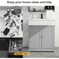 thumbnail image 6 of SAZYY SAZYY Pedestal Sink Storage Cabinet with 2 Doors Traditional Under Sink Cabinet Bathroom Space Saver Organizer with Adjustable Shelf Grey, 6 of 9
