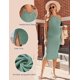 thumbnail image 4 of Ekouaer Maternity Dress Rib Knit Side Slit Stretchy Bodycon Pregnancy Dresses Halter Neck Sleeveless Pregnant Clothes, 4 of 5