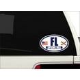 thumbnail image 2 of Flag of Florida / American Flag Oval 3M Vinyl Bumper Sticker Decal | Navy & Gold Spring Hill, FL Sticker Vinyl Decal, 2 of 3