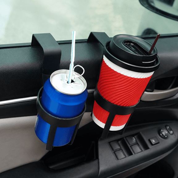 Car Cup Holder，Large Plastic Cup & Beverage Holder, Black,  Pack of 2