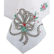 Holiday Plaid Stamped Embroidery Tablecloth