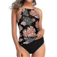 thumbnail image 1 of Women Padded Swimwear Tankini Halter Tops Briefs Bikini Set High Waist Swimsuit, 1 of 2