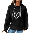 thumbnail image 2 of Qertyioot Chemises à Manches Longues pour Femmes, Sweat à Capuche Imprimé d'Hiver avec Poche, 2 of 3