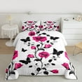 thumbnail image 2 of Homewish Pink Rose Flower Bedding Comforter Set,Country Floral Twin Comforter Sets,Rustic Botanical Butterflies Bedding Set For Girl Teens,Luxury Bedroom Decor Reversible,2-Piece, 2 of 8