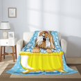 thumbnail image 2 of Sikiie Dog Takes a Bath in the Bathtub Cozy Flannel Fleece Throw Blanket: Lightweight & Thick for All Seasons - Perfect for Women, Men, & Kids", 2 of 6