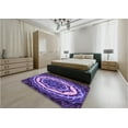 thumbnail image 4 of Ahgly Company Indoor Round Patterned Indigo Purple Area Rugs, 7' Round, 4 of 6