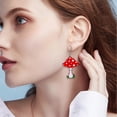 thumbnail image 3 of WIFKLSIIPG Boucles d'Oreilles en Bois Rouges à Pois Boucles d'Oreilles en Bois, 3 of 4