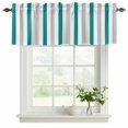 thumbnail image 2 of 2 Panels Bronze Grey Stripe Valance for Windows, Modern Farmhouse Vertical Striped Light Filtering Kitchen Curtains, Rod Pocket Window Treatment Curtain Valances for Living Room Bedroom, 54"x18", 2 of 9