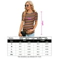 thumbnail image 5 of Maternity Shirts Women's Casual Tops Pregnancy Short Sleeve Striped Ruched Side Tunic Top, 5 of 5