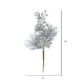 thumbnail image 2 of Vickerman 10" Silver Berry Glitter Leaf Artificial Christmas Pick, 12 per Bag, 2 of 2