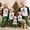 Green, variant on Family Matching Christmas Pajama Set, Christmas Tree Letter Print Long Sleeve Tops and Plaid Pants