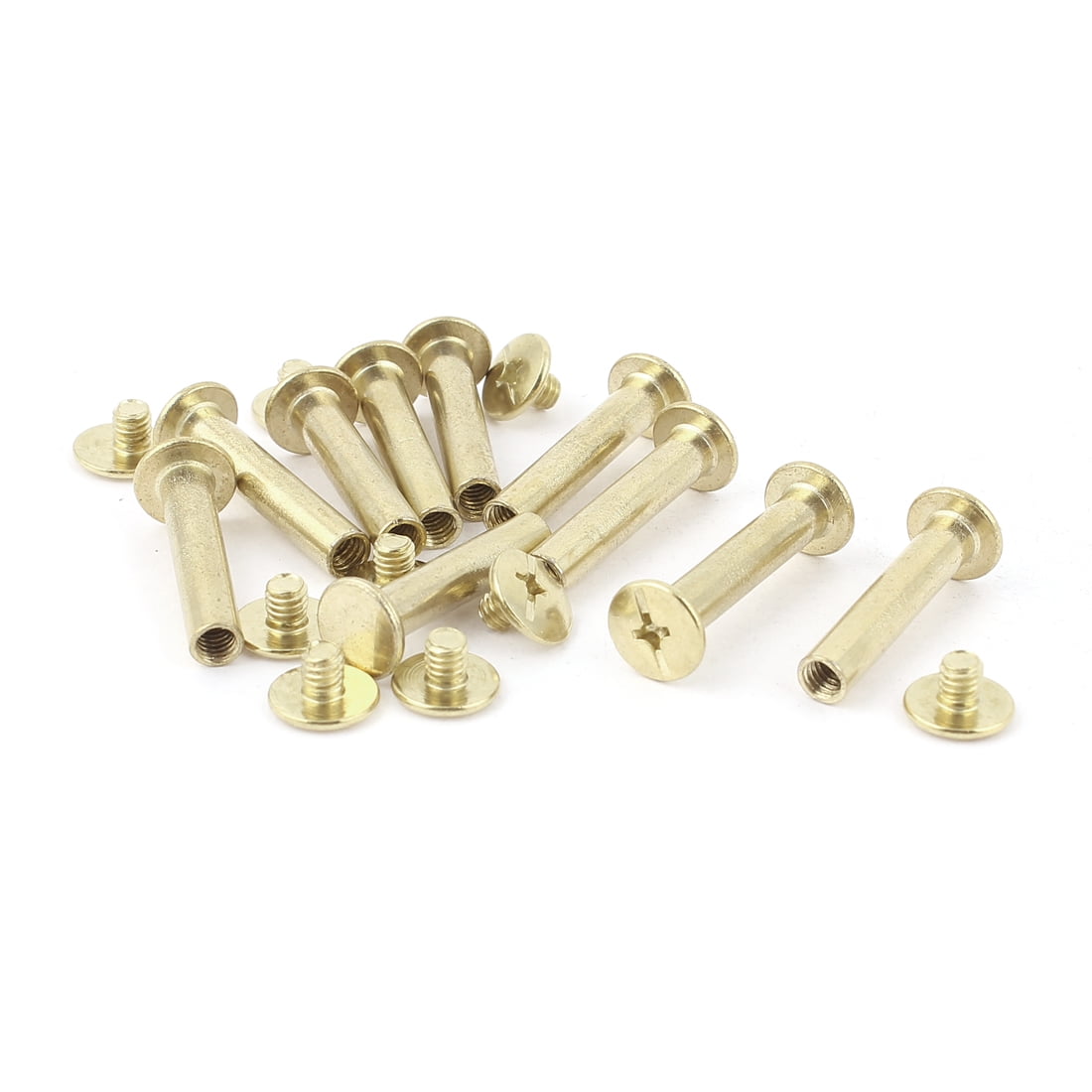 Uxcell M4x25mm Brass Plated Binding Chicago Screw Post for Album