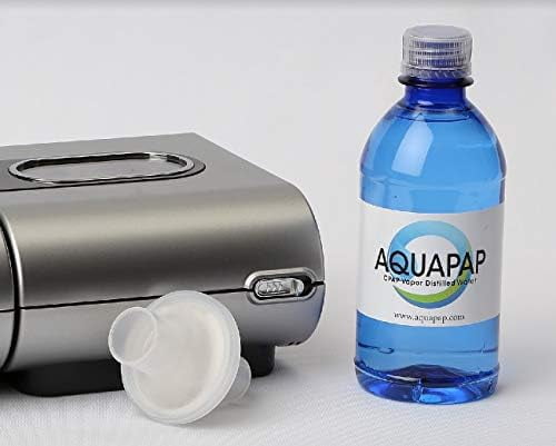 Aquapap 8 ounce 24 pack Vapor Distilled CPAP Water | 1-2 nights per bottle | For use with Resmed and Respironics Machines