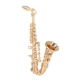 thumbnail image 2 of Miniature Saxophone Ornament, Beautiful Lines Gold Carefully Polished Mini Saxophone Model  For Home Decoration, 2 of 8