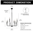 thumbnail image 2 of 8 Light Black Modern Chandelier,Rustic Farmhouse Candle Dining Room Light Fixture,for Kitchen Island, Foyer, Living Room, Bedroom, 2 of 6