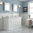 thumbnail image 3 of Pemberly Row 60" Wood Double Bathroom Vanity in White/Nickel, 3 of 7