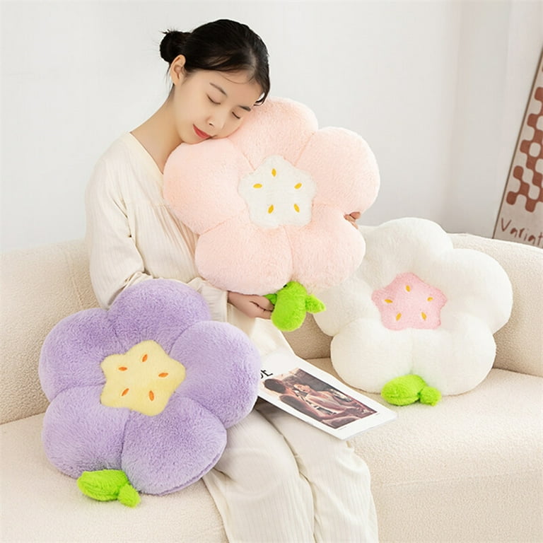 Hesroicy Flower Seat Cushion Rich Color Lovely Petals Shape Fluffy